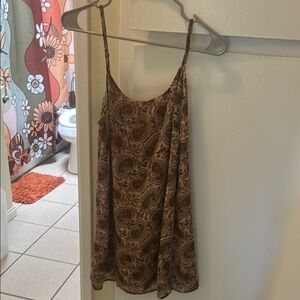 12th Tribe Brown Paisley Slip Dress